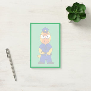 Pachycephalosaurus Police Officer. Post-it Notes