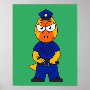 Pachycephalosaurus Police Officer. Poster