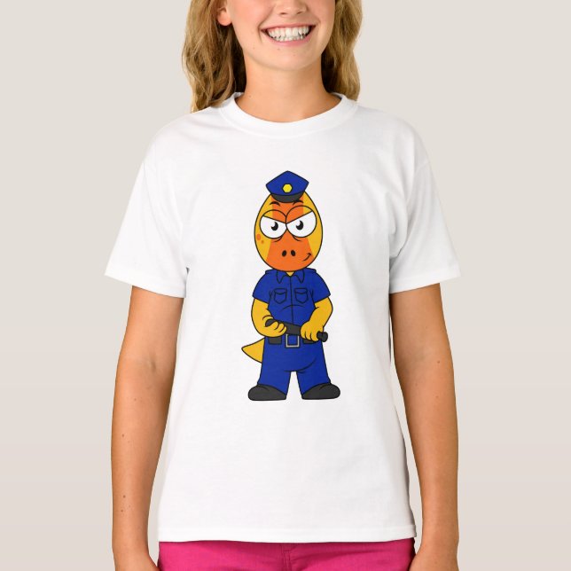 Pachycephalosaurus Police Officer. T-Shirt (Front)