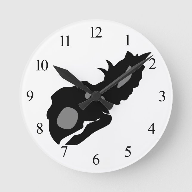 Pachyrhinosaurus Skull Round Clock (Front)