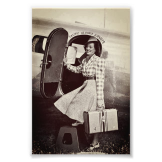 Pacific Alaska Airlines Stewardess Air Hostess Photo Print