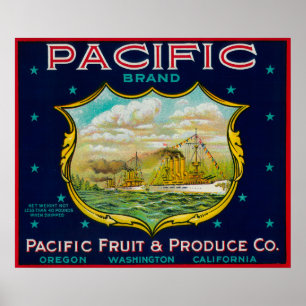 Pacific Apple Crate Label Poster
