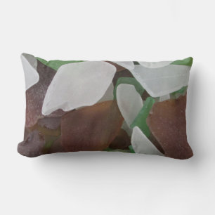 Pacific Beach Coast Sea Glass Collection Photo Lumbar Cushion
