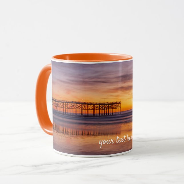 Pacific Beach Pier California Sunset San Diego Mug (Front Left)