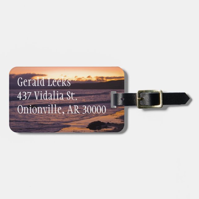 Pacific Beach Sunset Luggage Tag (Front Horizontal)