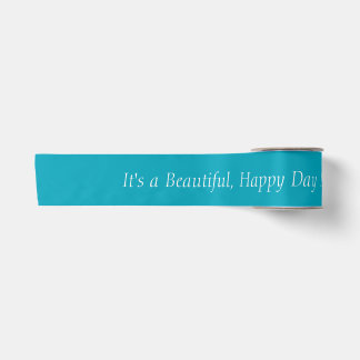 Pacific Blue 00A1B9 - Custom Message or Blank Satin Ribbon