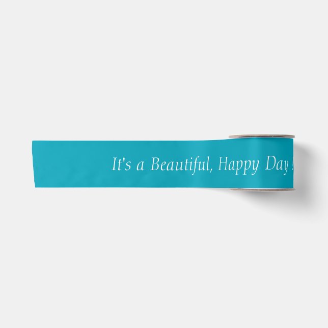 Pacific Blue 00A1B9 - Custom Message or Blank Satin Ribbon (Front)