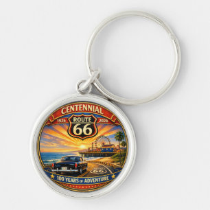 Pacific Coast Classic Car Sunset Accessory Key Ring