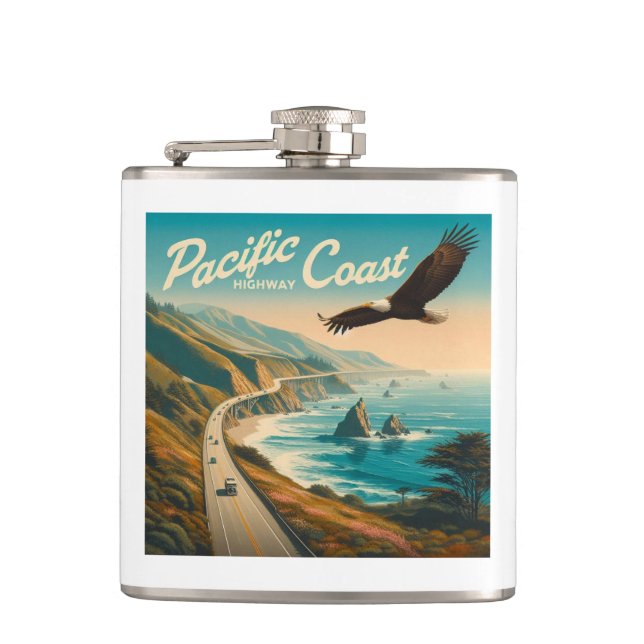 Pacific Coast Highway Eagle Hip Flask (Front)
