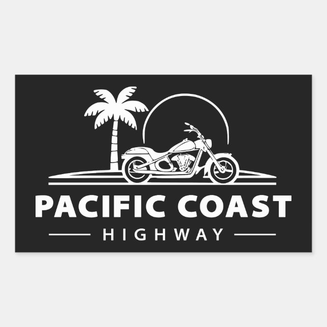 Pacific Coast Highway Motorcycle Rectangular Sticker (Front)