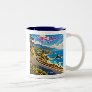 Pacific Coast Highway Rainbow Two-Tone Coffee Mug