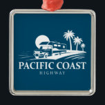 Pacific Coast Highway Recreational Vehicle Metal Ornament<br><div class="desc">Pacific Coast Highway,  also know as California Route 1 or the PCH is one of the most astoundingly scenic roads in the world,  meant to be traversed slowly,  while gasping at the mountains,  towering trees,  expansive beaches and endless sky.</div>