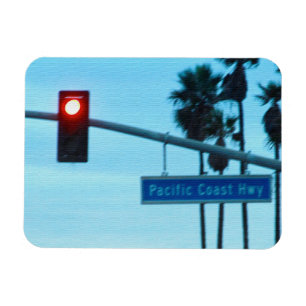 Pacific Coast Highway Sign California Beach Sky Magnet