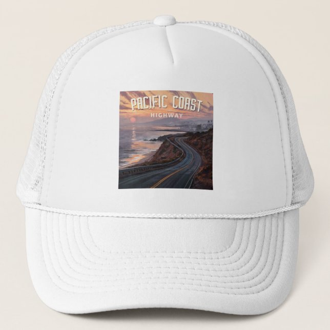 Pacific Coast Highway Sunset Trucker Hat (Front)