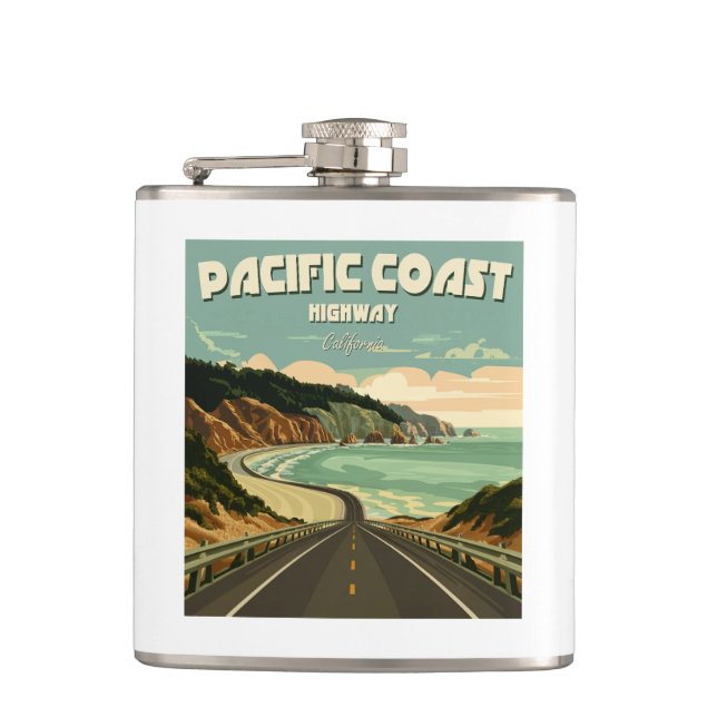 Pacific Coast Highway Vista Hip Flask (Front)