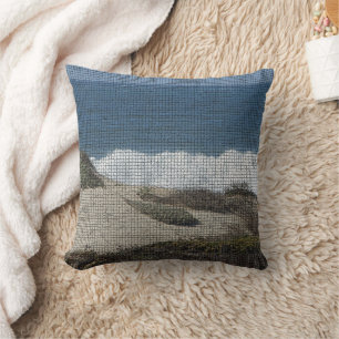 Pacific Coast Landscape Photo Beach Waves Mosaic Cushion