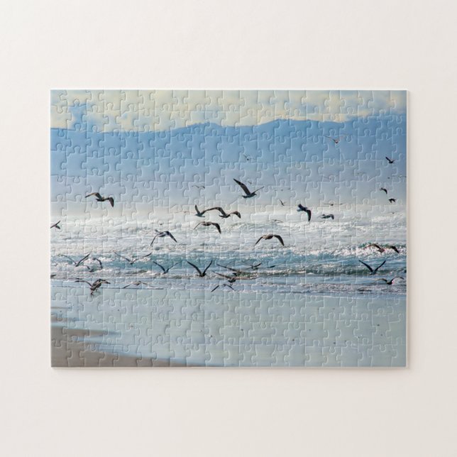 Pacific Coast Seagulls In Flight Puzzle (Horizontal)