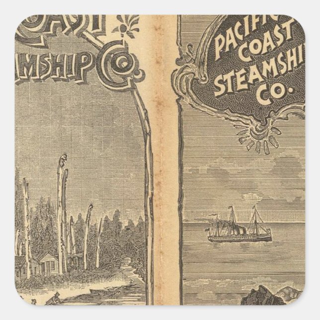 Pacific Coast Steamship Company 2 Square Sticker (Front)