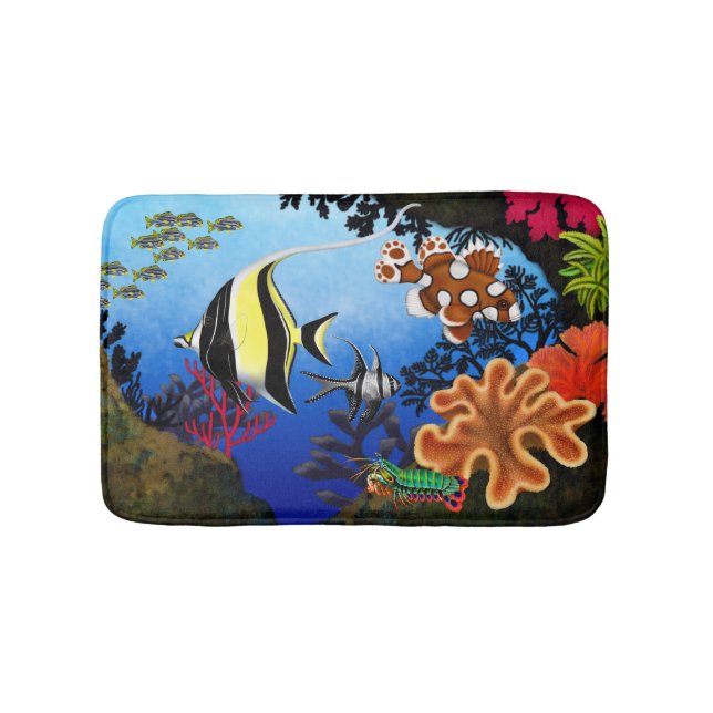 Pacific Coral Reef Bath Mat (Front)
