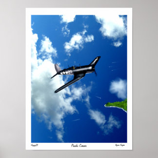 Pacific Corsair over Saipan. Poster
