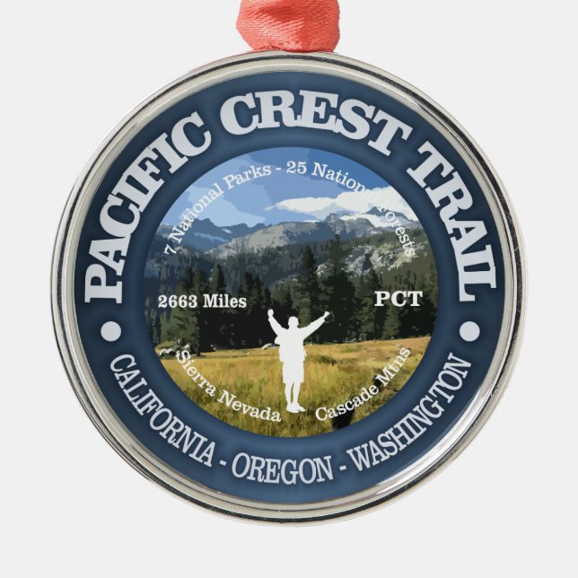 Pacific Crest Trail Metal Ornament (Front)
