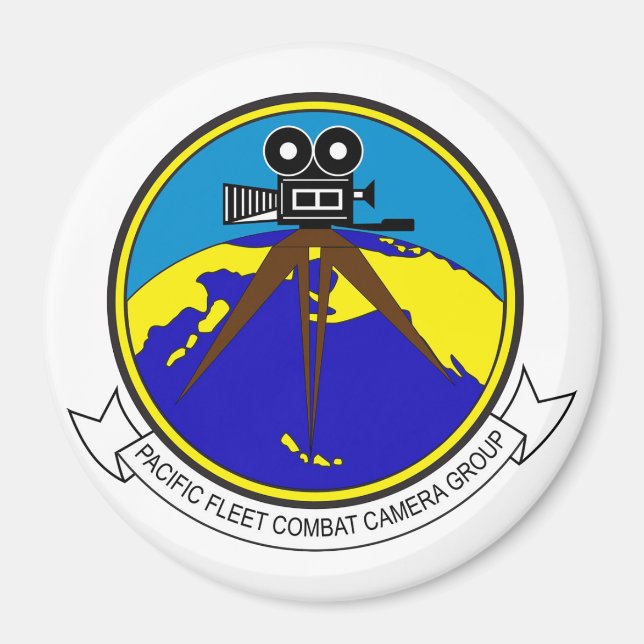Pacific Fleet Combat Camera Group  Round Magnet (Front)