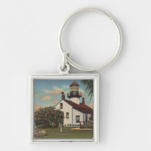 Pacific Grove, CA - Point Pinos Light House View Key Ring