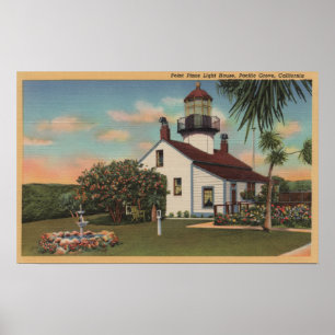 Pacific Grove, CA - Point Pinos Light House View Poster
