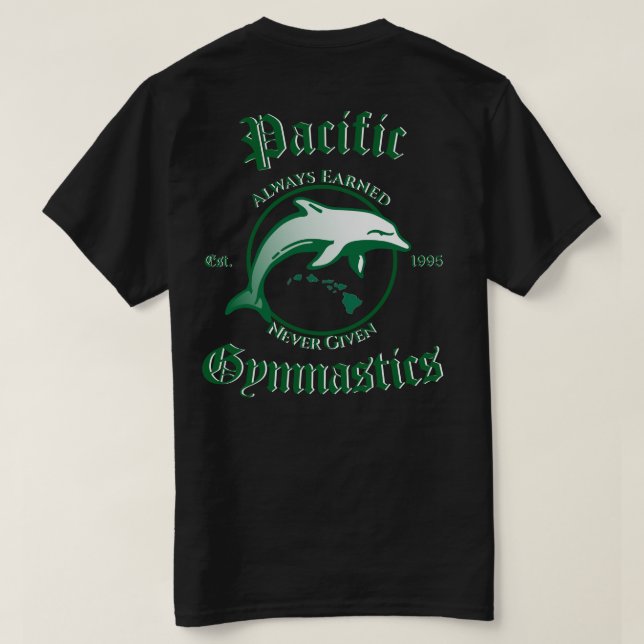 pacific gym black tshirt  (Design Back)