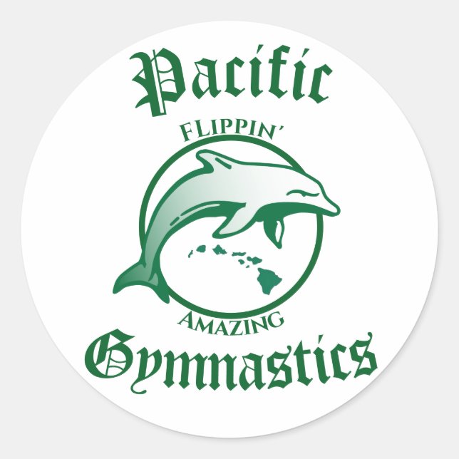 Pacific gymnastics Round Stickers (Front)