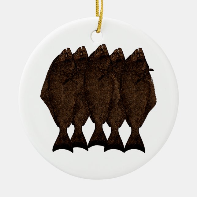 Pacific Halibut Ceramic Ornament (Front)