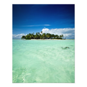 Pacific island with palm trees photo print
