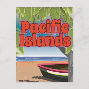 Pacific Islands Vintage vacation art Postcard