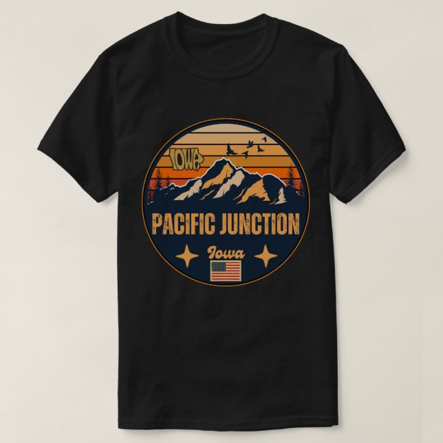 Pacific Junction, Iowa T-Shirt (Design Front)