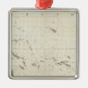 Pacific North American Map Metal Ornament