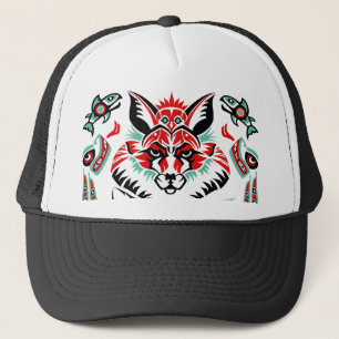Pacific North Coastal Native American Indian Fox Trucker Hat