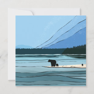 Pacific Northwest Bear Silhouette Holiday Card