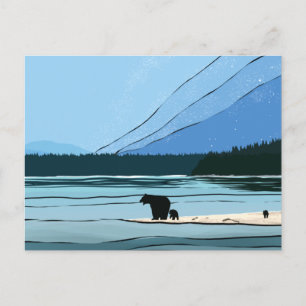 Pacific Northwest Bear Silhouette Postcard