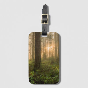 Pacific Northwest Forest Foggy Morning Luggage Tag