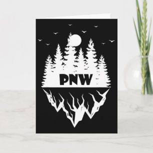 Pacific Northwest Forest Mountain Retro Outdoors Card