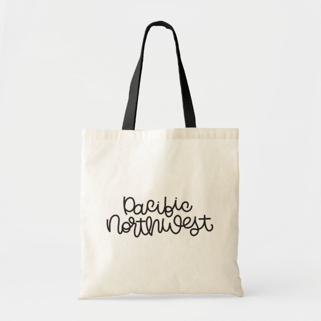 Pacific Northwest Handlettered Tote Bag (Front)