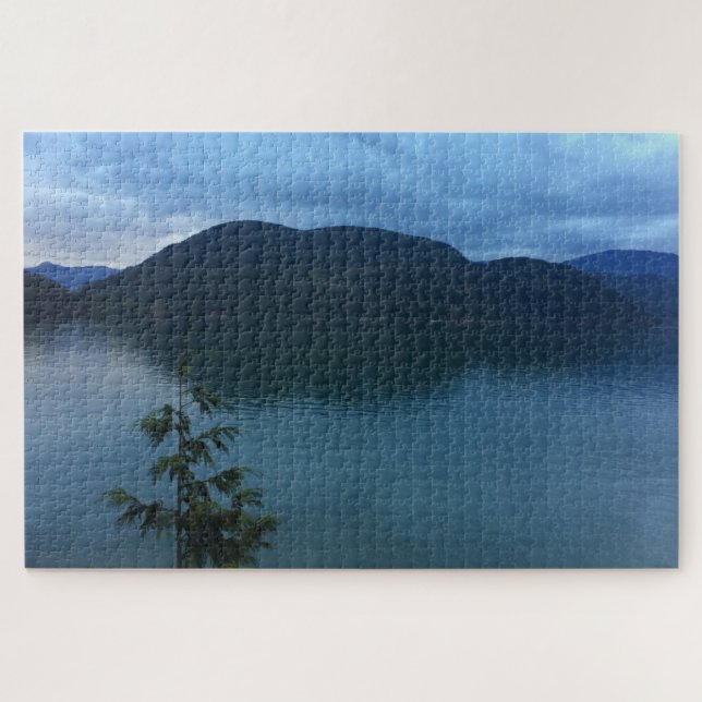 Pacific Northwest Lake and Mountains with Pine Jigsaw Puzzle (Horizontal)