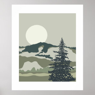Pacific Northwest Landscape Modern Wall Poster