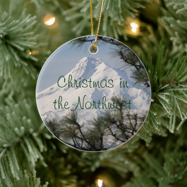 Pacific Northwest Mount Hood Holiday Ceramic Tree Decoration (Tree)