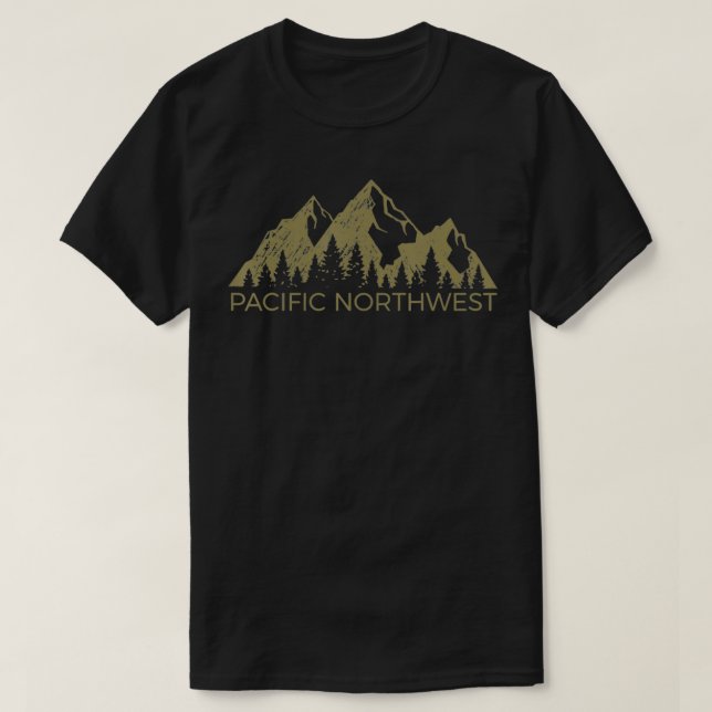 Pacific Northwest Mountain  PNW Pacific Northwest  T-Shirt (Design Front)