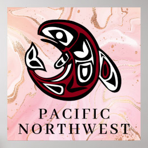 Pacific Northwest Native American Killer Whale Poster