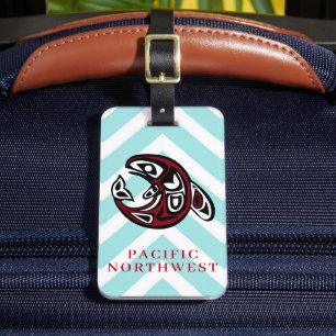 Pacific Northwest Native American Orca Souvenir Luggage Tag