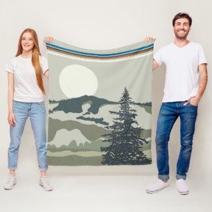 Pacific Northwest Nature Wonderland Landscape Fleece Blanket