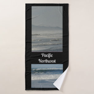 Pacific Northwest Ocean Waves Bath Towel