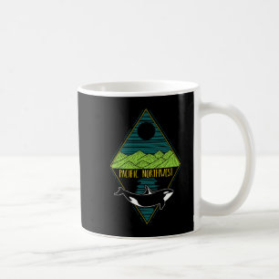 Pacific Northwest Orca Whale Tree Mountain Ocean P Coffee Mug